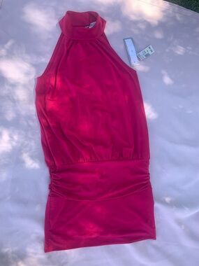 La Belle Fuchsia Halter Neck Mini Dress